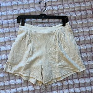 Linen rayon Ivory Shorts